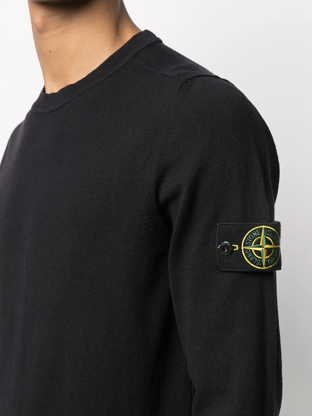 Stone Island logo patch knitted jumper 