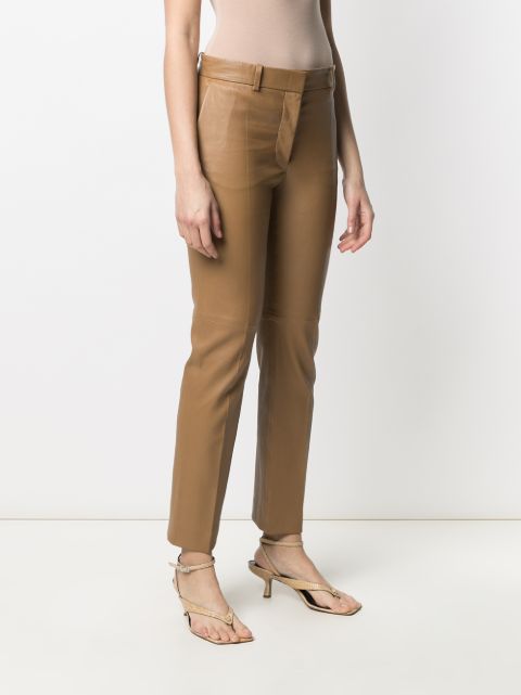 cropped leather trousers