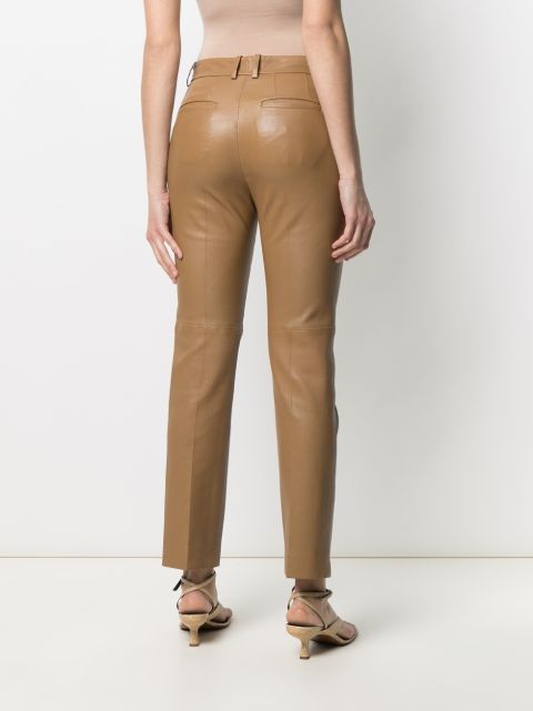 cropped leather trousers