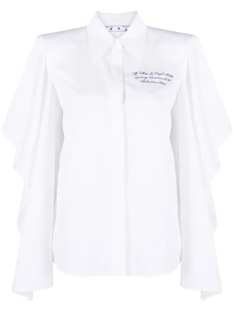 Off-White embroidered billowing-sleeve shirt