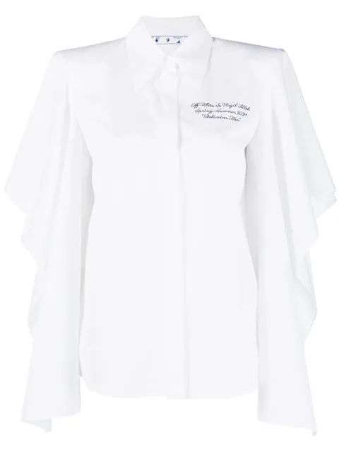 Off-White embroidered billowing-sleeve shirt