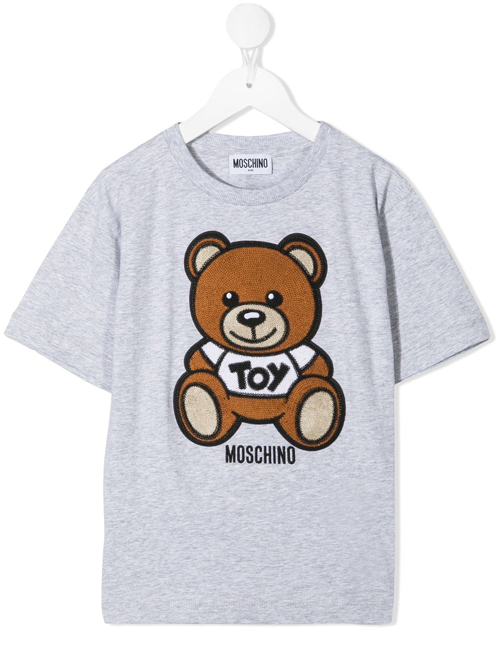 фото Moschino kids футболка с вышитым логотипом