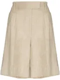 REMAIN Kit linen Bermuda shorts - Brown