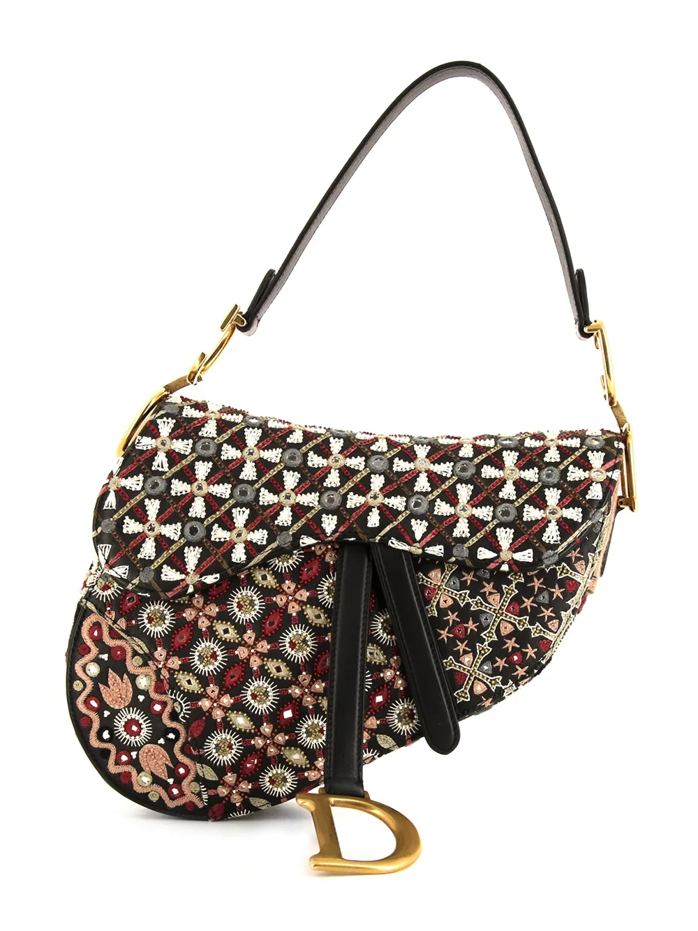 2020 pre-owned abstract-print Saddle shoulder bag