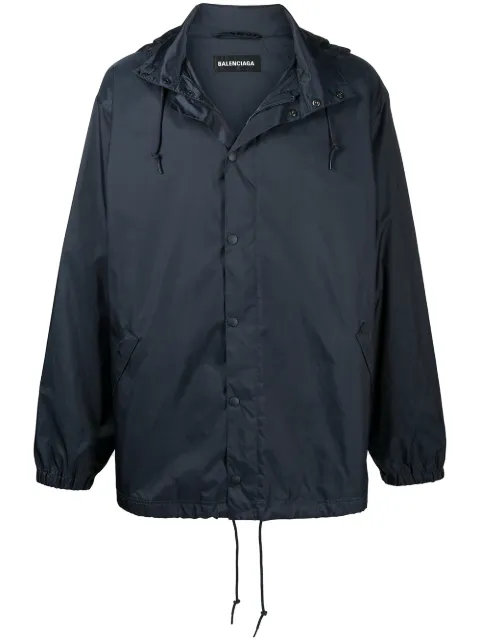 Balenciaga multi language logo rain jacket