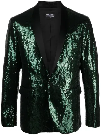 green glitter blazer