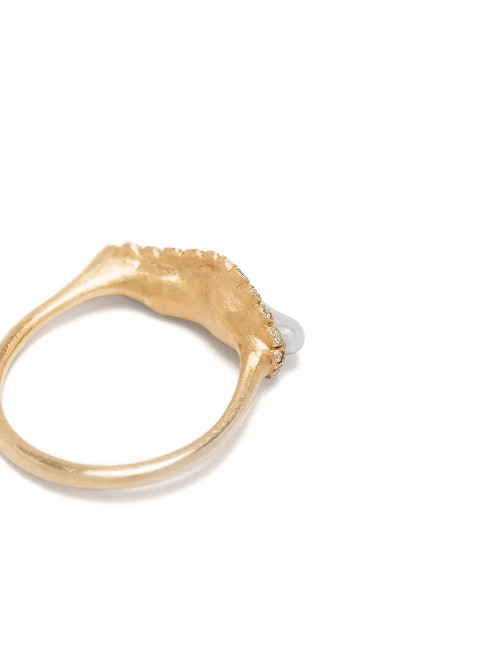 Shinkai Anello Wave in oro 18kt con perla Akoya e diamante | Anelli di alta gioielleria | Image 3
