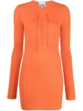 GANNI lace-up merino top - Orange