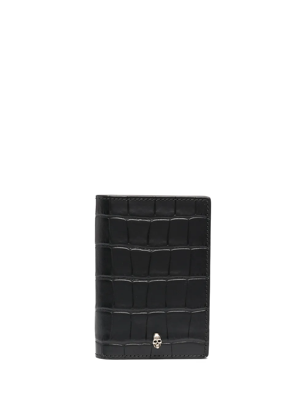 

Alexander McQueen croco-embossed card wallet - Black