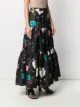 La Doublej tiered floral-print maxi skirt
