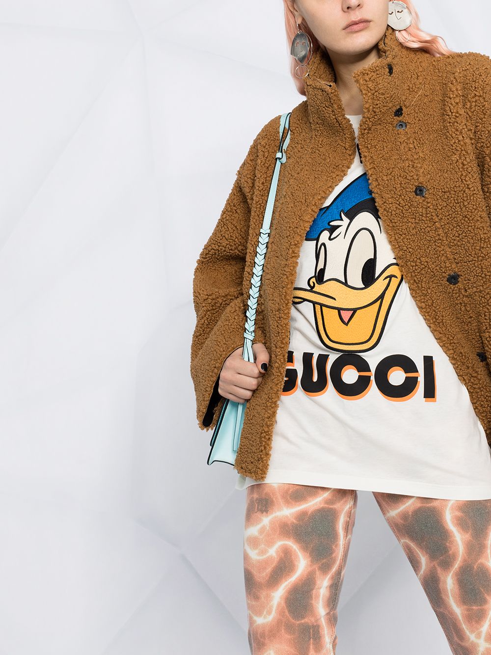 NEW Gucci Donald Duck Luxury Brand Gold Color 3D T-Shirt Limited