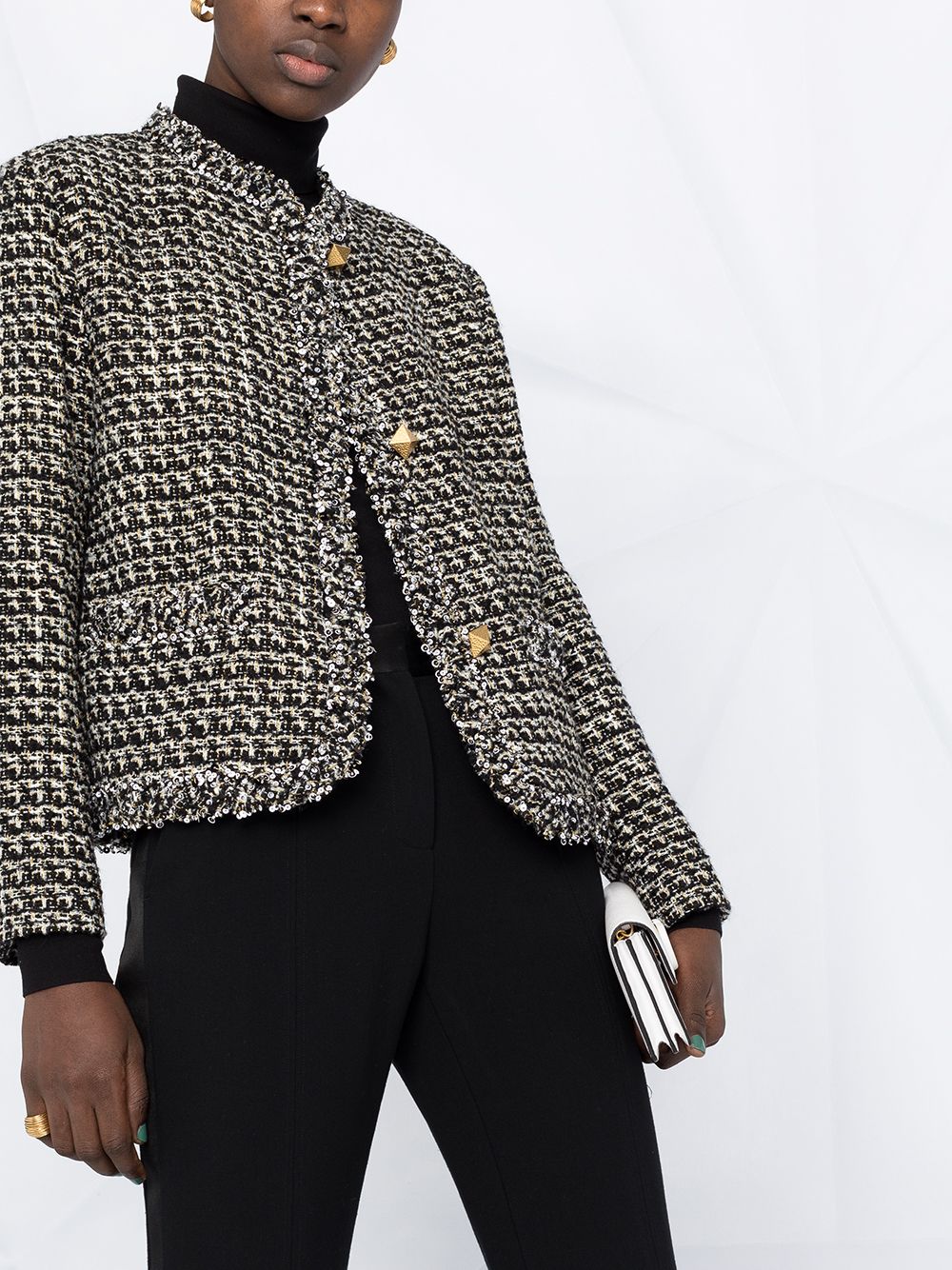 Valentino sequin-detail tweed jacket - FARFETCH