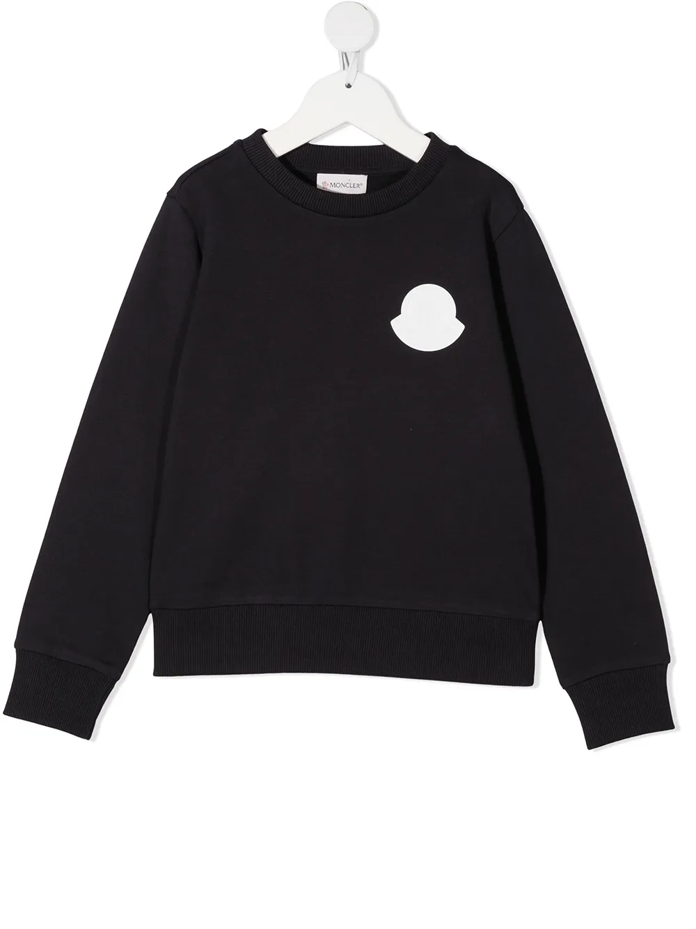 Moncler Enfant hoodie con parche del logo - Azul