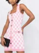 Balmain knitted check-print minidress