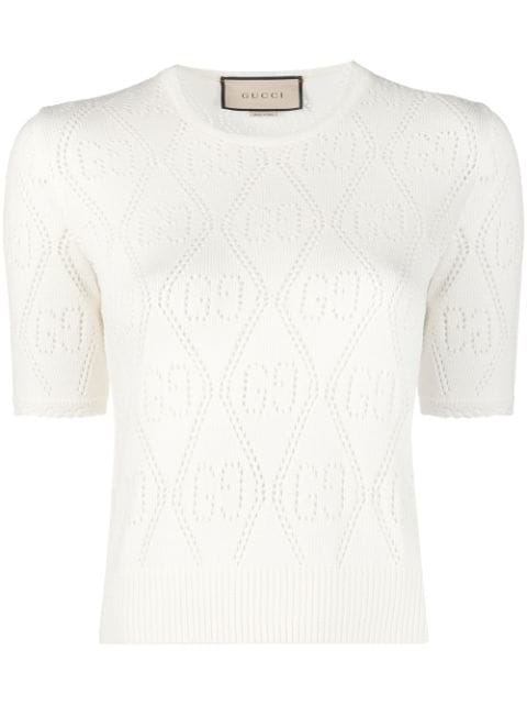 Gucci GG pointelle-knit  knitted top