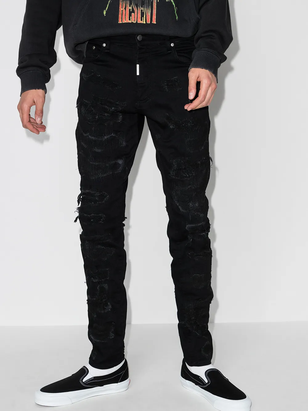 Represent Ripped Distressed Skinny Jeans - Farfetch