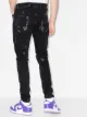 Represent paint-effect mid-rise jeans