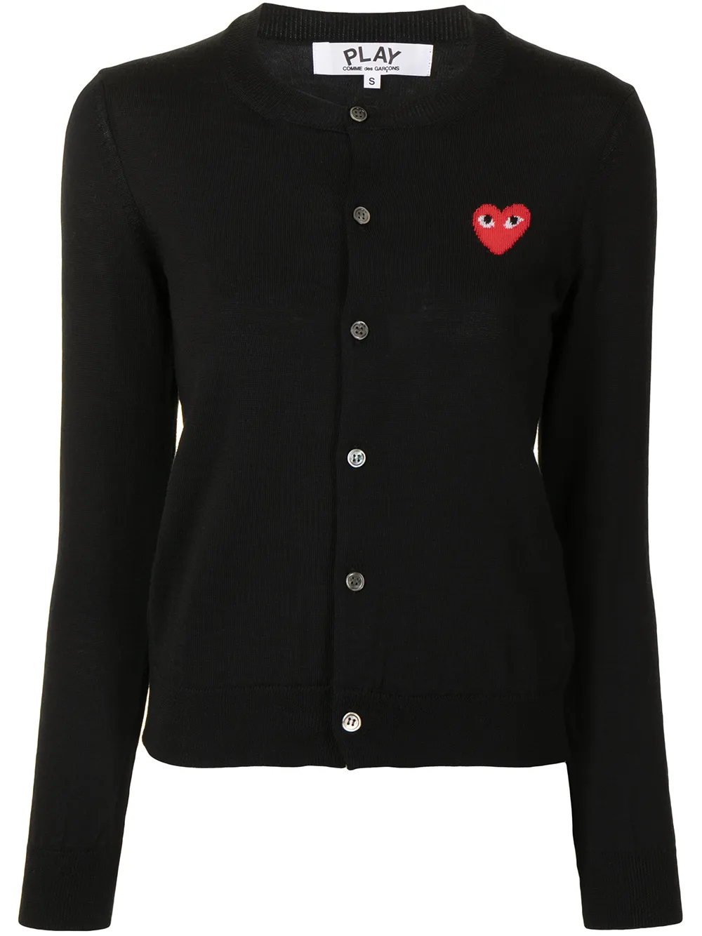 

Comme Des Garçons Play cárdigan de tejido fino con logo en intarsia - Negro