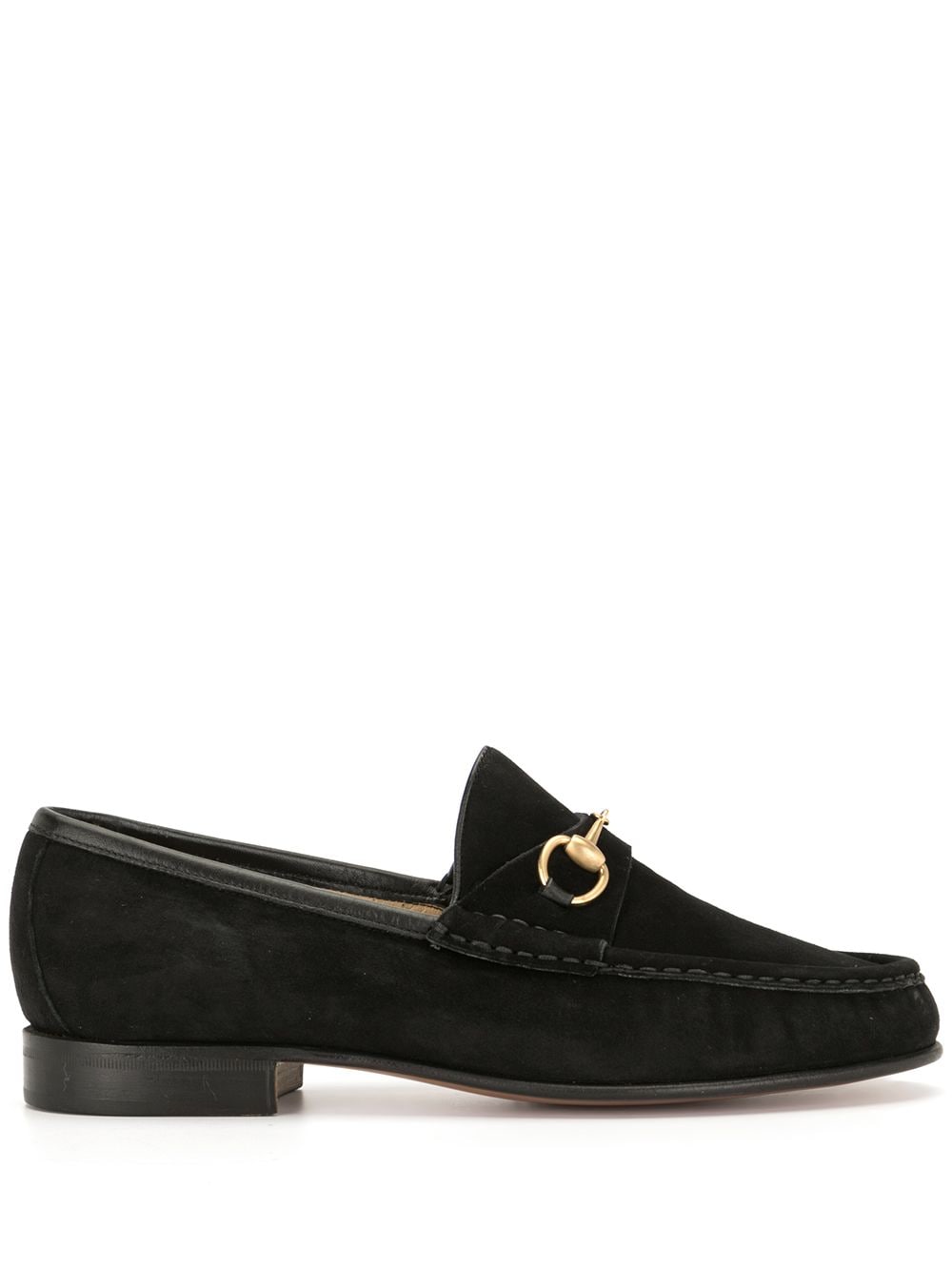 Pre-owned Gucci 2000s Horsebit Detail Loafers In Black