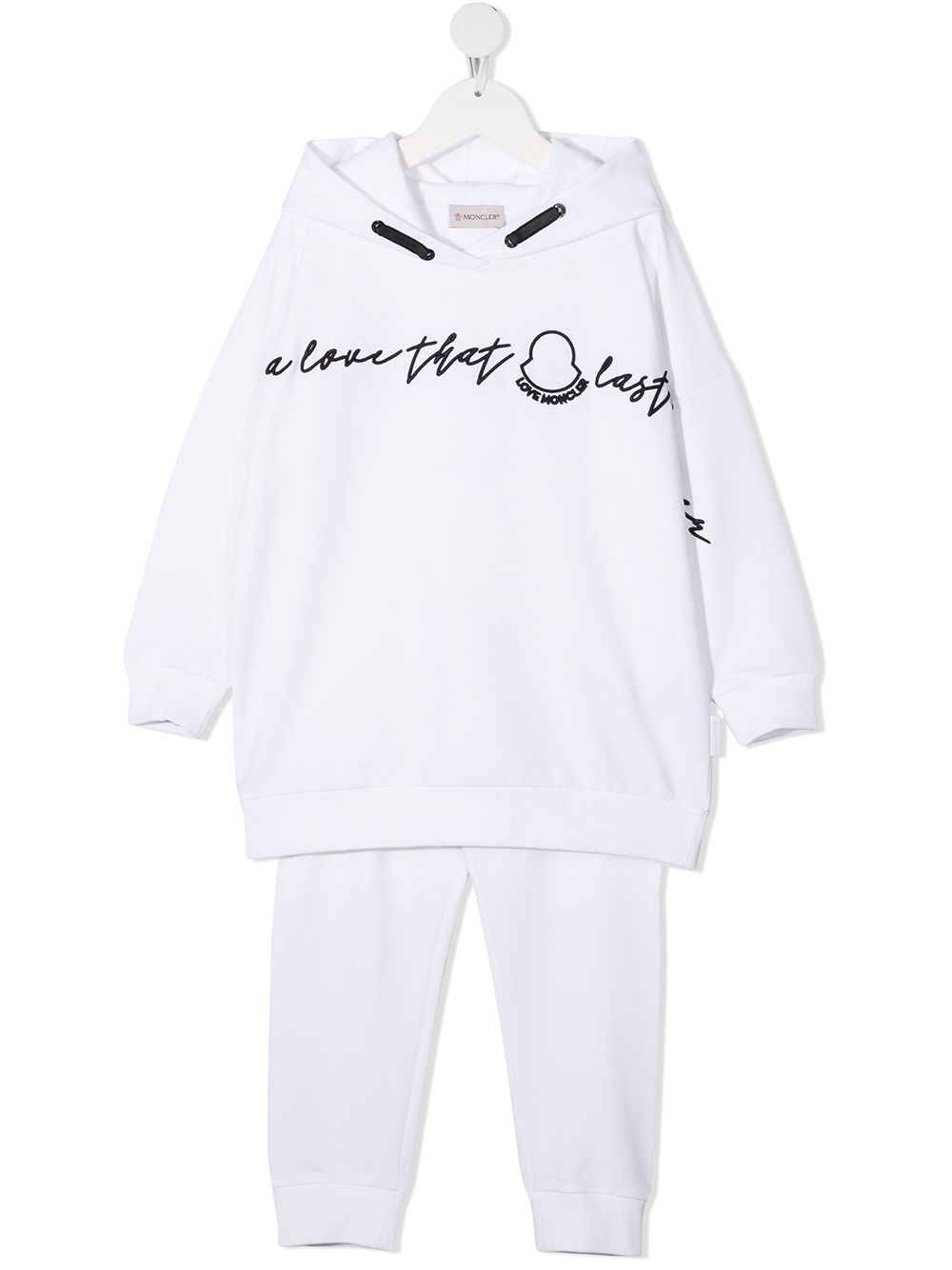 

Moncler Enfant traje deportivo con eslogan estampado - Blanco