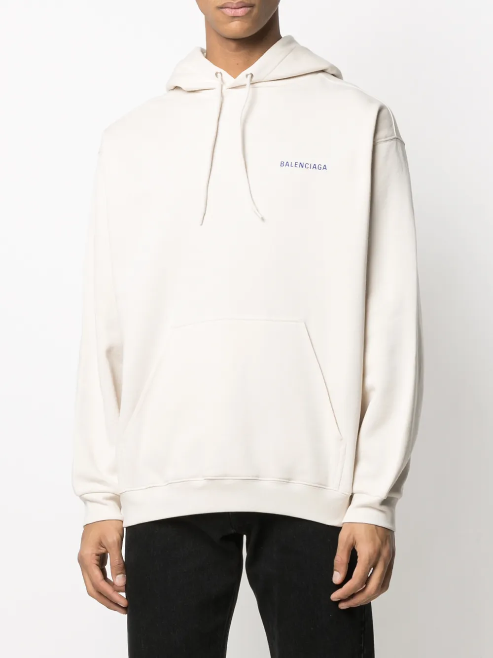  Balenciaga Hoodie Mit Logo Print   Nude 
