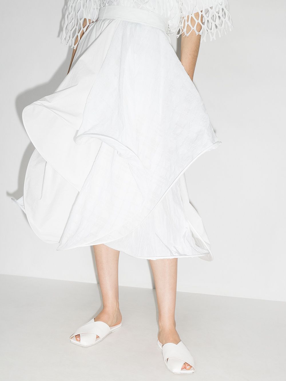 LOEWE Textured Flare Midi Skirt - Farfetch