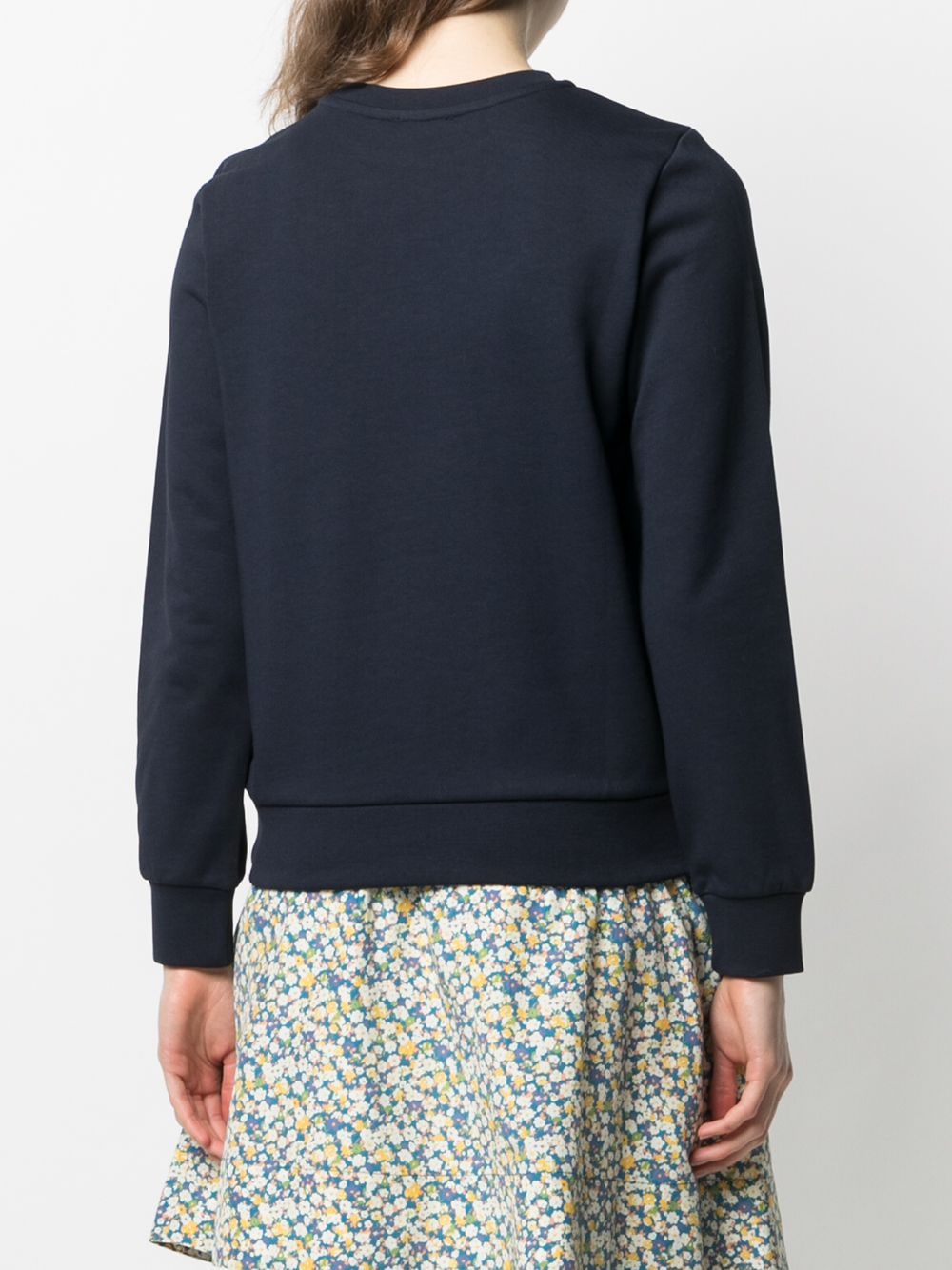 Shop Apc Logo Print Sweatshirt In Blue