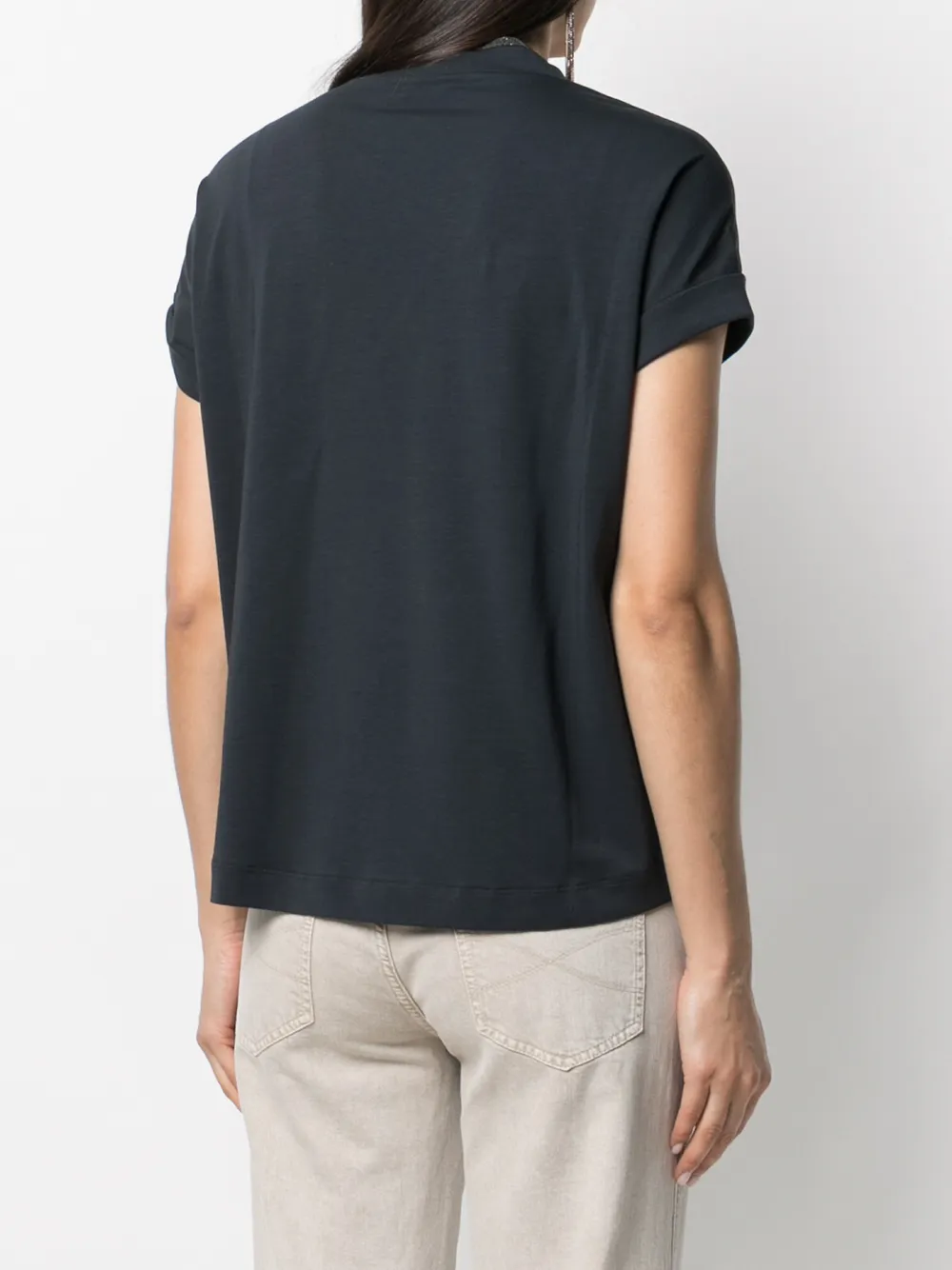 Brunello Cucinelli Blouse met korte mouwen Blauw