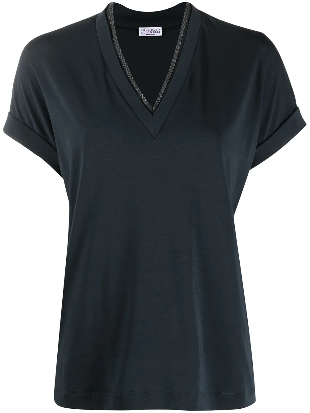 Brunello Cucinelli short-sleeve fitted blouse | Blue | Image 1