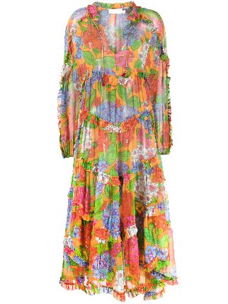 zimmermann floral ruffle dress