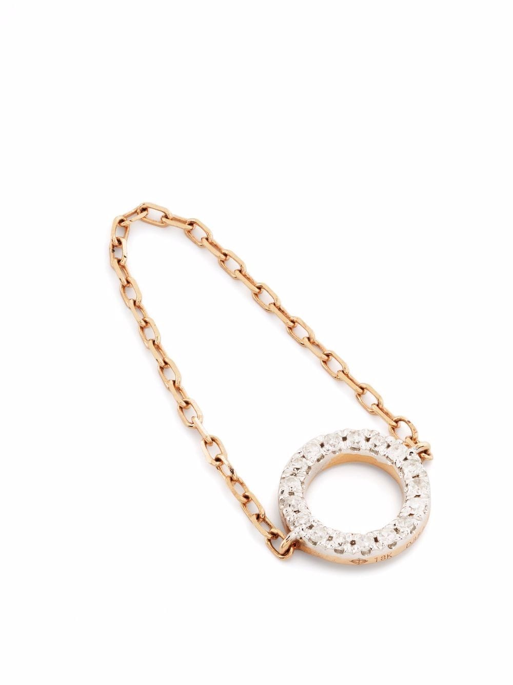 Shop Djula 18kt Rose Gold Circle Chain Diamond Ring In Rosa