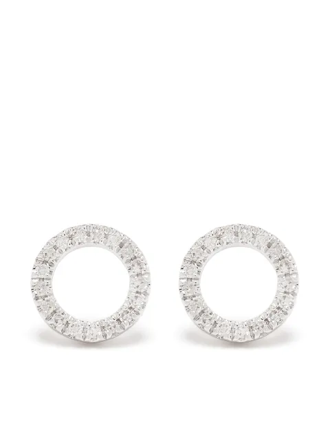 Djula aretes Circle en oro blanco de 18kt con diamantes