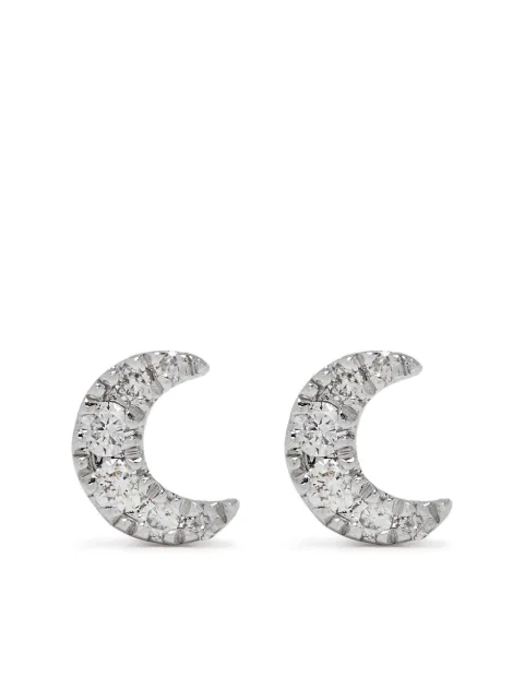 Djula aretes Moon en oro blanco de 18kt con diamantes