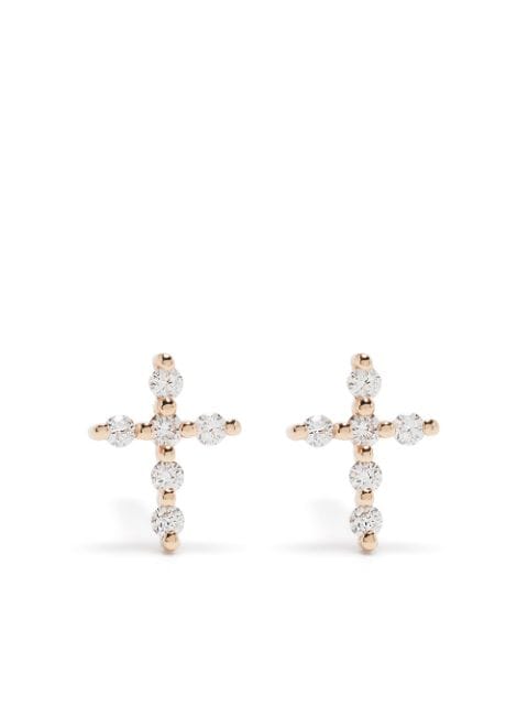 Djula 18kt rose gold diamond Big Cross earrings