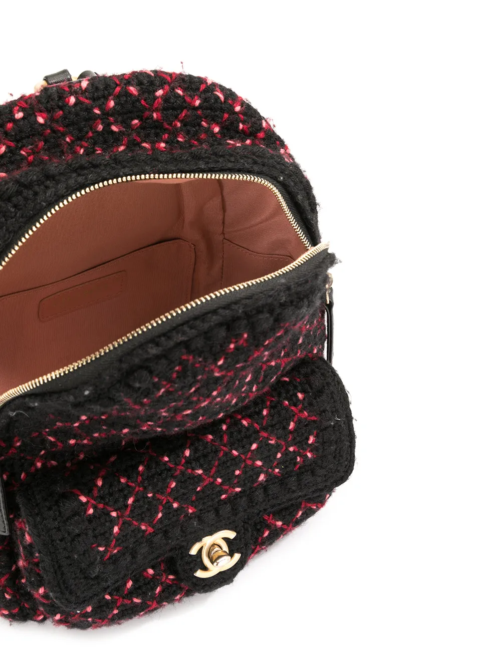 фото Chanel pre-owned твидовый рюкзак с логотипом cc