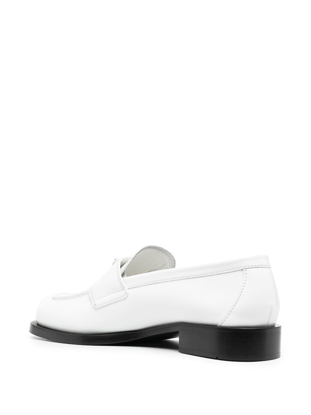 Prada logo-plaque penny loafers White