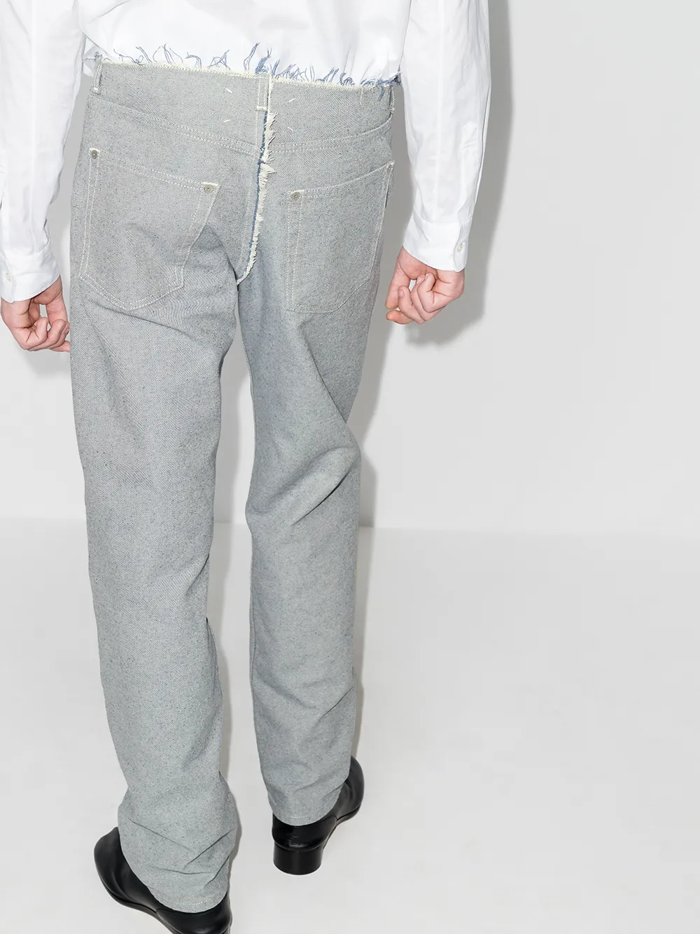 фото Maison margiela узкие джинсы с бахромой