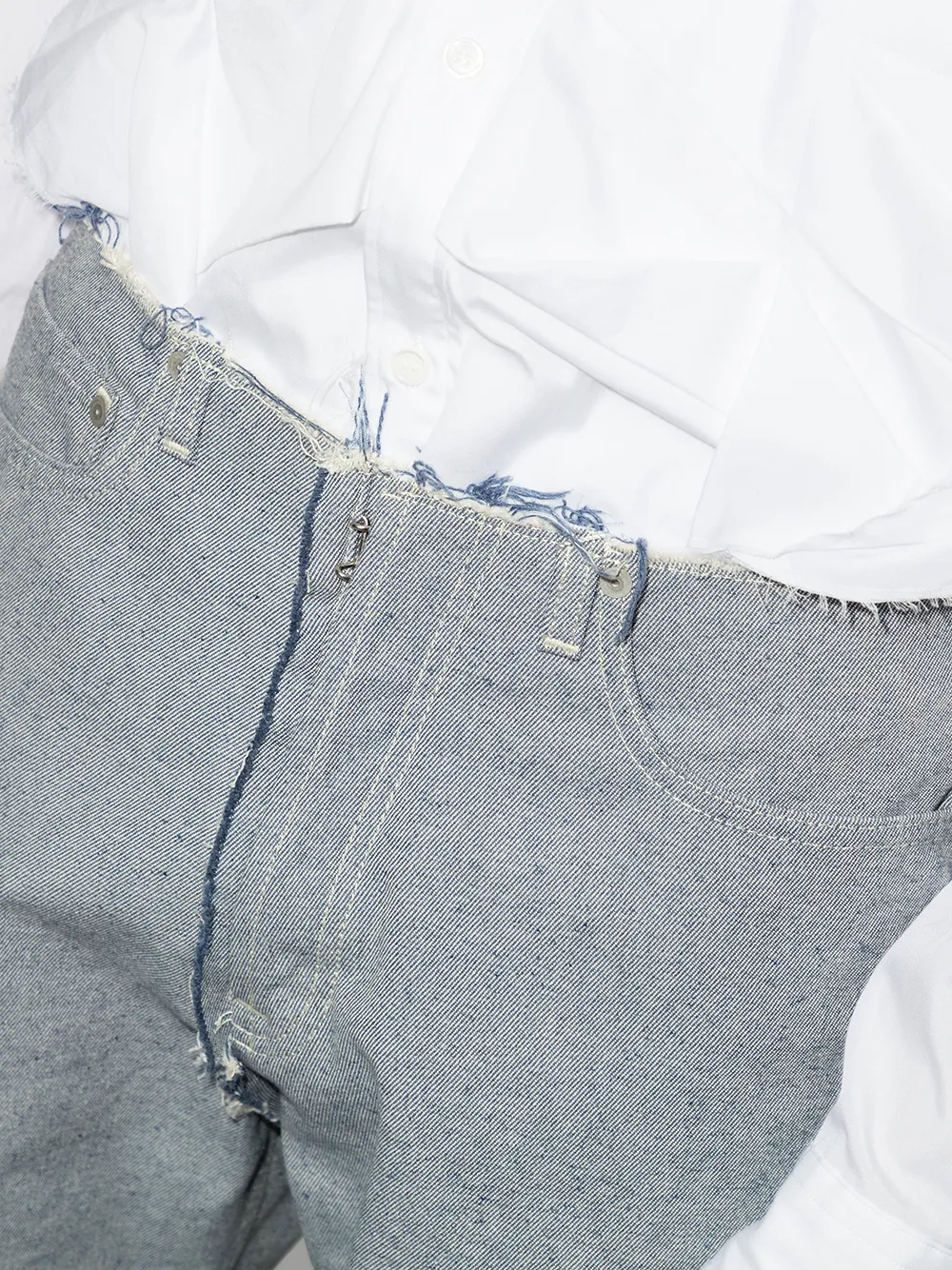 фото Maison margiela узкие джинсы с бахромой