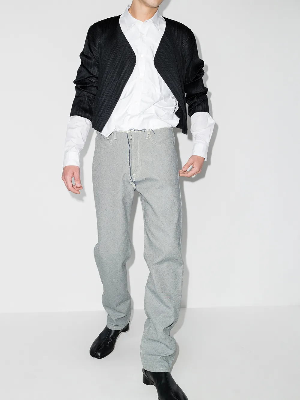 фото Maison margiela узкие джинсы с бахромой