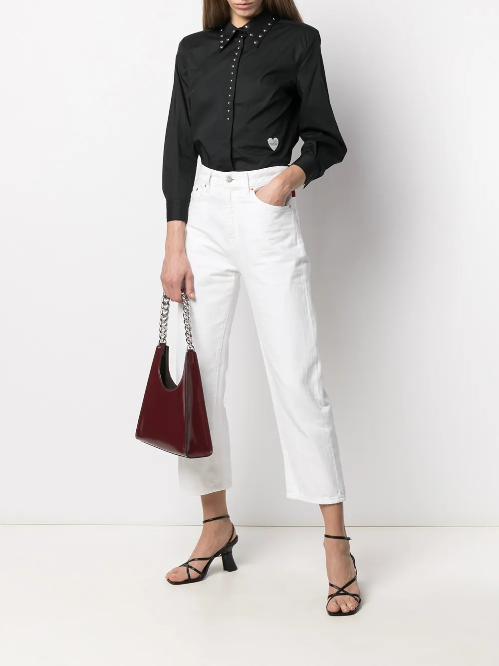 фото Love moschino рубашка с заклепками