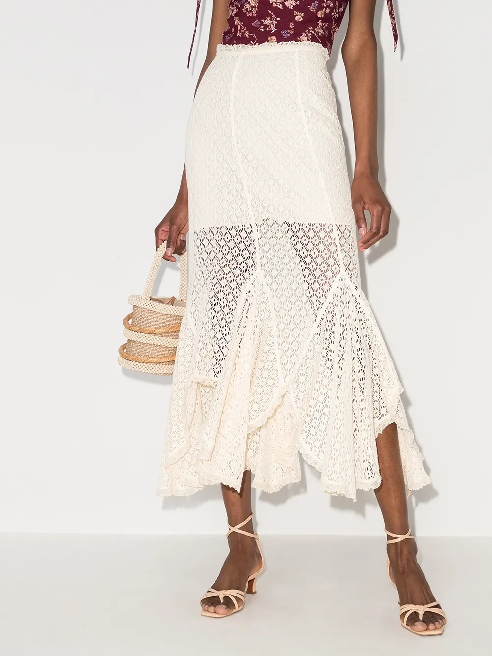 фото Yuhan wang расклешенная кружевная юбка