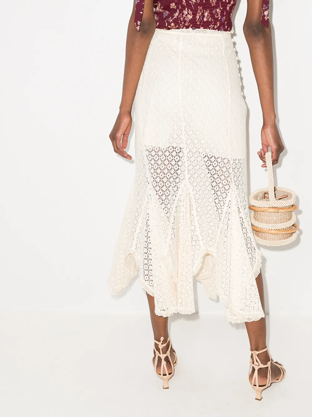 фото Yuhan wang расклешенная кружевная юбка
