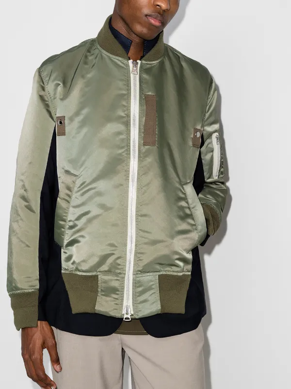 Shop Green Sacai X Ma 1 Panelled Bomber Jacket With Express Delivery Worldarchitecturefestival Shop Green Sacai X Ma 1 Panelled Bomber Jacket With Express Delivery Worldarchitecturefestival