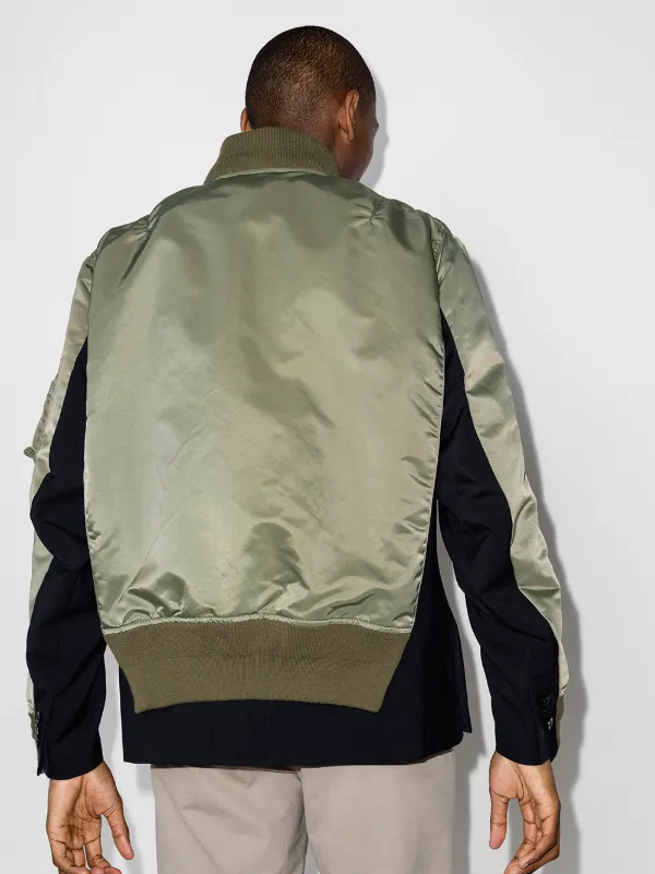 Shop Green Sacai X Ma 1 Panelled Bomber Jacket With Express Delivery Worldarchitecturefestival Shop Green Sacai X Ma 1 Panelled Bomber Jacket With Express Delivery Worldarchitecturefestival