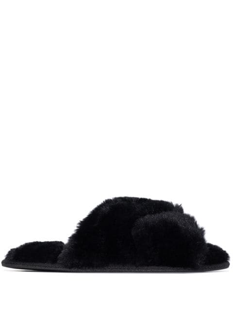 Sleeping with Jacques faux-fur flat slippers