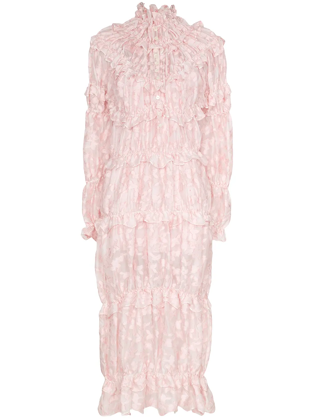 фото Yuhan wang платье с оборками и цветочным принтом