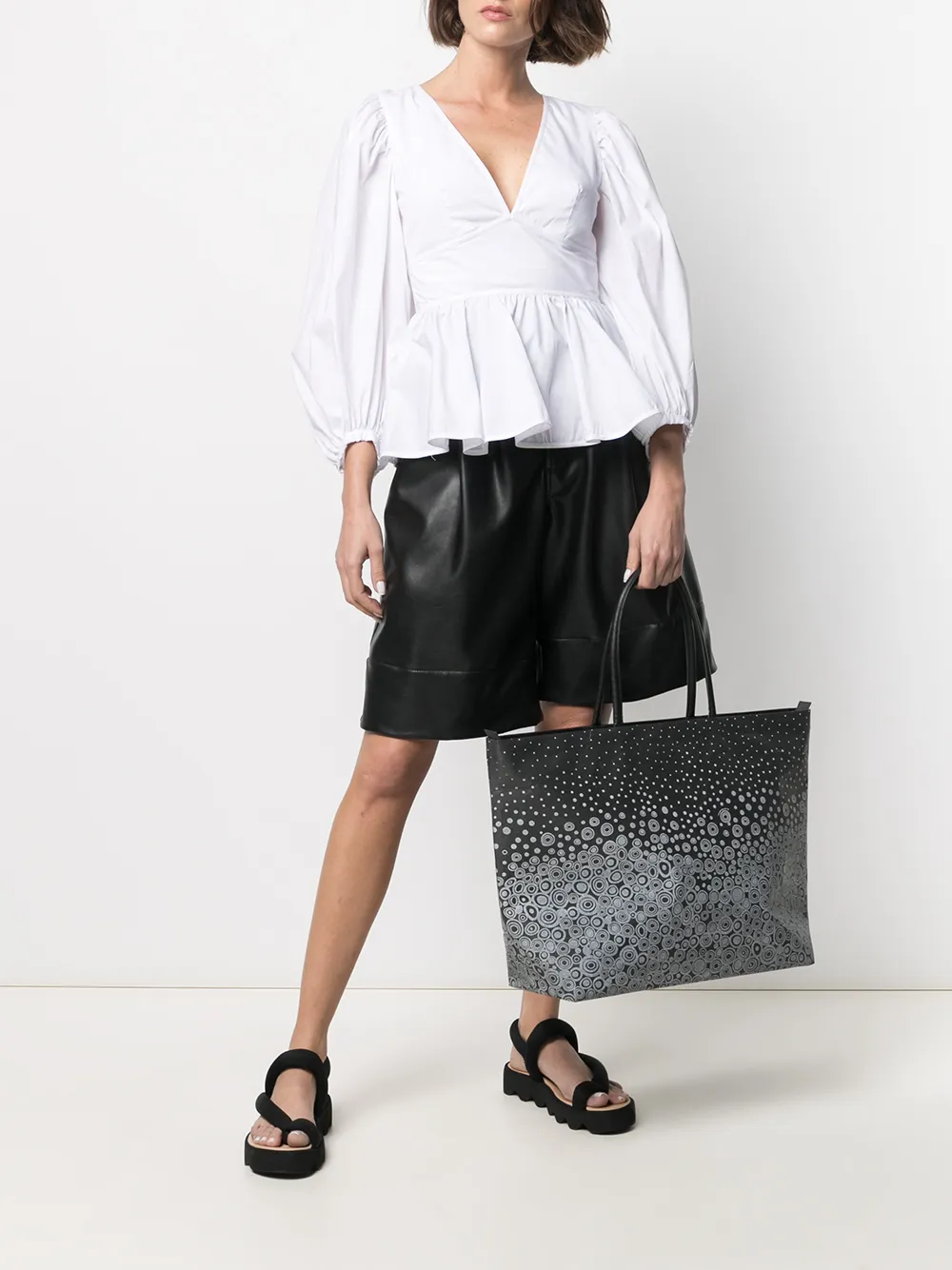 10 CORSO COMO Shopper met print - Zwart