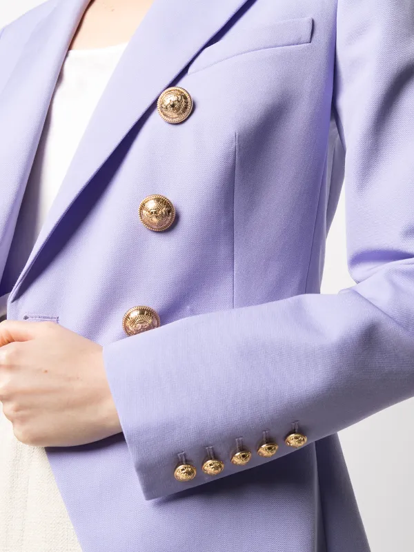 purple double breasted blazer