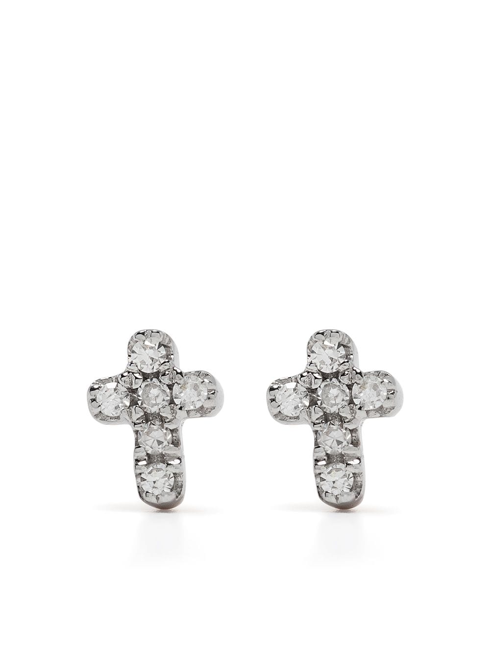 18kt rose gold diamond Cross earrings