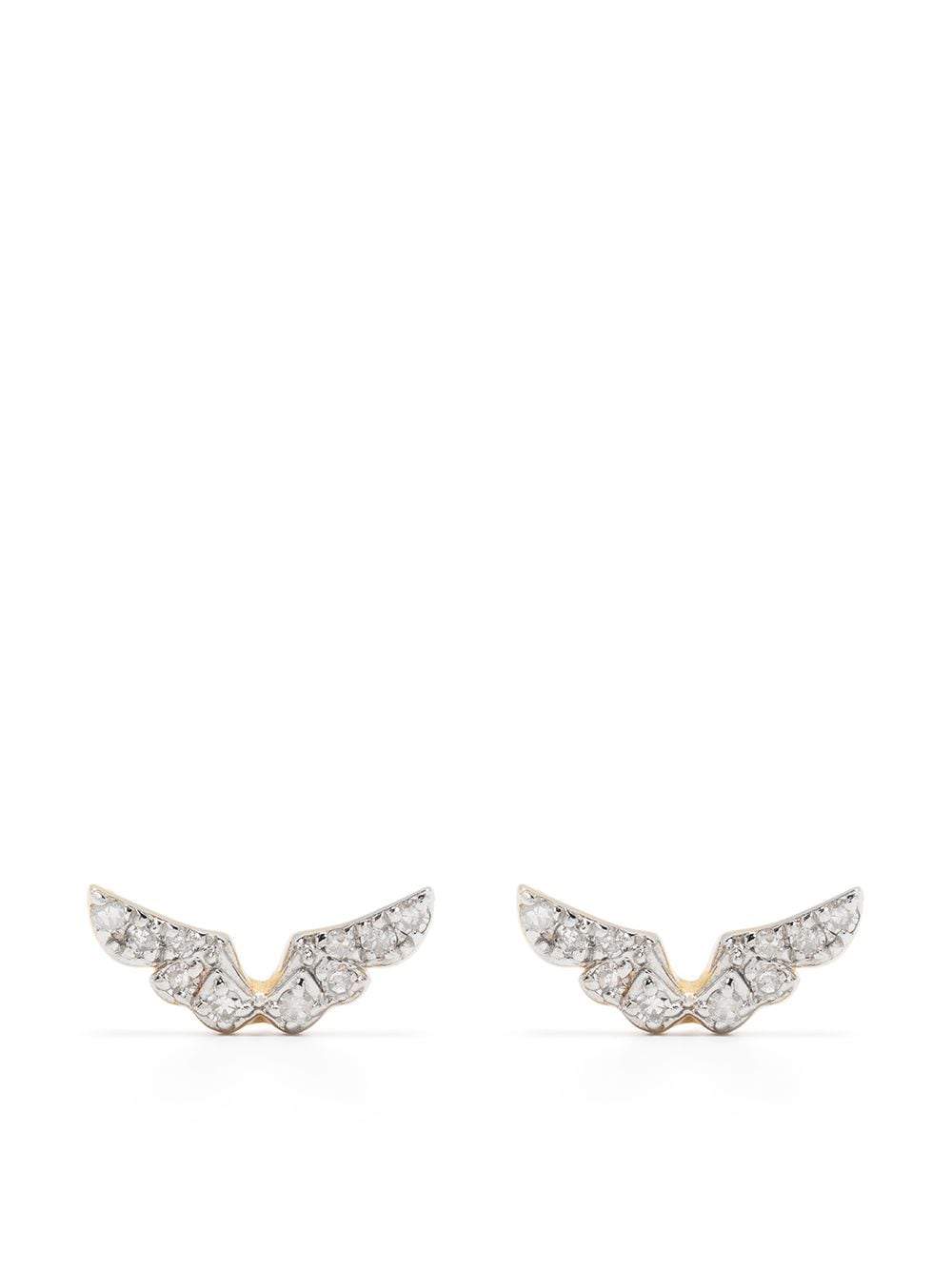 Djula 18kt Yellow Gold Diamond Angel Wing Earrings